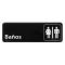 Winco SGN-362 Black 3" x 9" Spanish Restrooms Information Sign