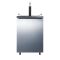 Summit SBC635MBISSHH 33.5" x 24" x 25.88" Black Stainless Steel Draft Beer Dispenser with Tap Kit - 5.6 Cu. Ft, 115 Volts