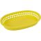 Tablecraft 1076Y 10-1/2" x 7" x 1-1/2" Yellow Oval Polypropylene Chicago Platter Fast Food Basket