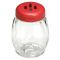 Tablecraft 260SLRE 6 Ounce Swirl Glass Shaker with Red Slotted Top