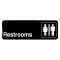 Tablecraft 394517 White on Black Plastic 9" x 3" Restrooms Wall Sign