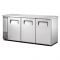 True TBB-24-72-S-HC 73" Stainless Steel Narrow Back Bar Refrigerator with Solid Doors 