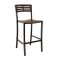 Grosfillex US638017 Vogue 21 1/2" Black Colored Stacking Indoor/Outdoor Armless Barstool With Slotted Resin Back And Aluminum Seat And Base