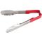 Vollrath 4780640 Jacobs Pride 6" Stainless Steel Scalloped Tong with Red Coated Handle