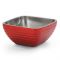 Vollrath 4763415 3.2 Qt. Double Wall Square Beehive Serving Bowl, Dazzle Red