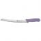 Winco KWP-91P Stäl 9.5" Allergen Free Steel Curved Bread Knife With Purple Handle