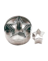 Paderno 47310-10 Stainless Steel 1 1/8" Star Dough Cutters