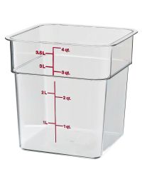Cambro 4SFSCW135 Clear CamSquare 4 Qt Polycarbonate Square Food Storage Container