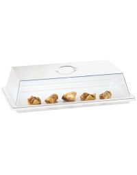 Cal-Mil 327-18 Clear 18" x 26" x 4" High Polycarbonate Standard Rectangular Flat-Top Bakery Tray Cover