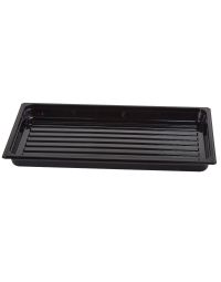 Cambro DT1220CW110 Black 12 Inch x 20 Inch Rectangular Polycarbonate Market / Bakery Display Tray