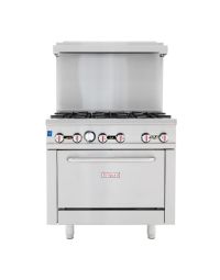 Empura EGR-36 36" Stainless Steel Commercial Gas Range with Oven, 6 Burners - Natural Gas, 210,000 BTU