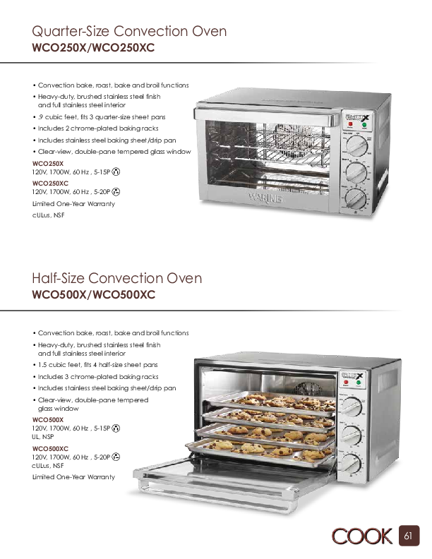Waring Commercial WCO250X 1/4-Sheet Pan Sized Convection Oven 