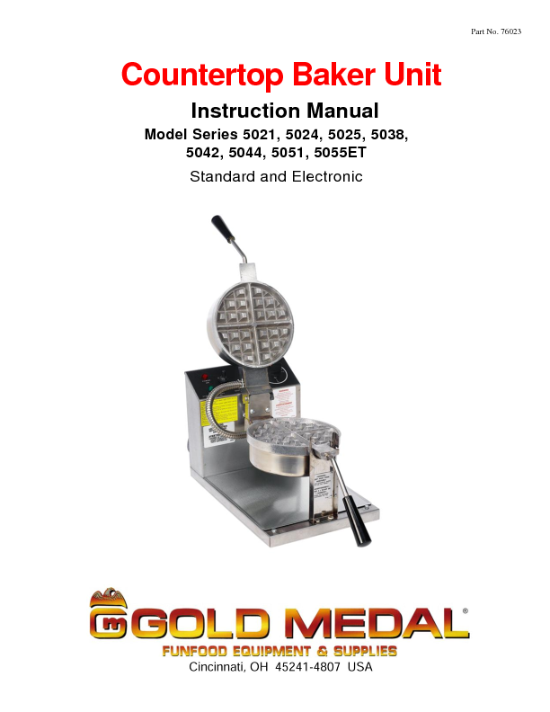 GOLD MEDAL 5025 4 ROUND BELGIAN WAFFLE BAKER MACHINE MAKER 