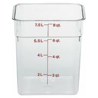 Vigor 22 Qt. Allergen-Free Clear Square Polycarbonate Food Storage Container  and Purple Lid
